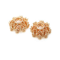 Cuentas de Flor de Latón Dorado 18K Joyería de Alta Calidad para Collar Pulseras - details 10