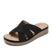 Sandalias Platas para Mujer Suela de Piso de Diamante de Imitación Moda de Outdoor Versátil - details 1