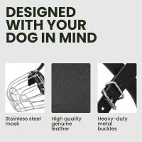 BRONZEDOG Bozal de Alambre para Perros de Pastor alemán para Perros medianos y Grandes, Cesta de Metal Durable Ajustable para morder, Masticar ladridos (L) - details 2