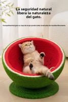 Rascador para Gatos en Forma de Sandía con Cama y Juguete - Árbol para Gatos Todo en Uno, de Gran Tamaño y Uso para Todas las Estaciones - details 5