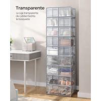Cajas de Zapatos de Plástico Juego de 18 Organizadores Plegable, Apilable, Transparente, Blanco - details 16