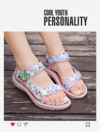 Sandalias transpirables de marca de verano para niñas, sandalias deportivas con diseño de mariposa para niños, sandalias de agua de playa con punta abierta antideslizantes para exteriores - details 3