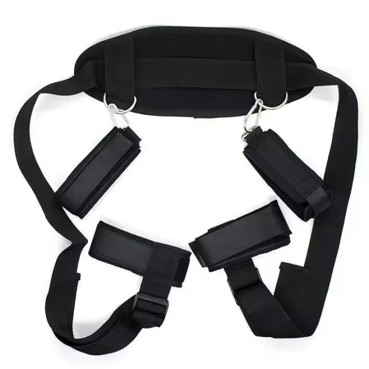 Juego de Bondage BDSM sin vibrador, Juguetes sexuales eróticos de esclavo para mujeres y parejas, ataduras abiertas de piernas, esposas de cuello, correas de tobillo, tienda - 1
