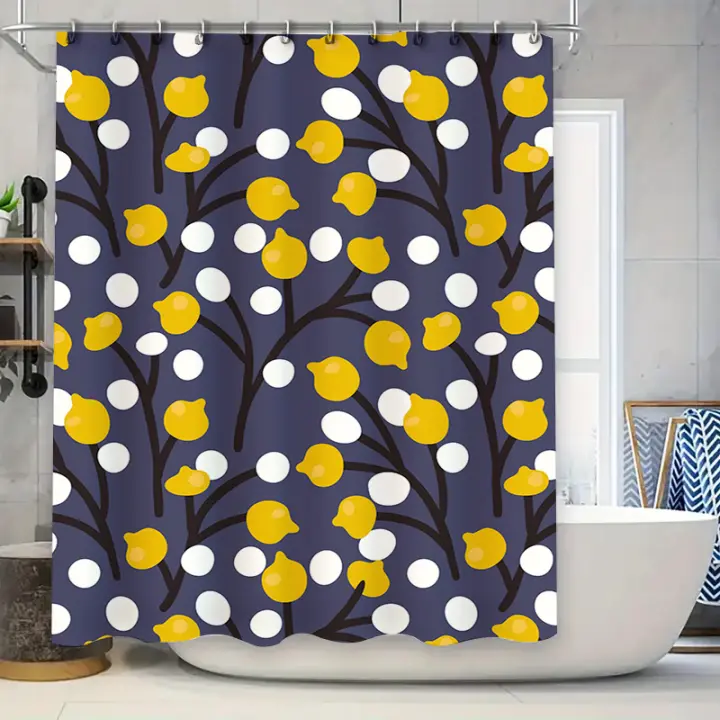 Cortina de ducha de bosque verde, decoración de baño de tela estampada para baño - 1