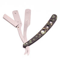 Cuchillo de Afeitar Plegable 1Pcs Herramientas de Barbero Acero Inoxidable Antiguo Negro Mueble de Afeitado Dropshipping - details 2