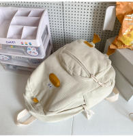 Dibujos animados estilo japonés ins lindo patito mochila femenina de pana informal mochila de campus estudiante universitario de secundaria. - details 20