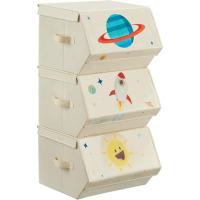 Cajas de Juguetes para Niños Juego de 3 Cajas Apilables y Plegables con Asas y Tapa Magnética - details 0