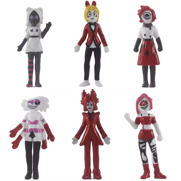 Figura de juguete de hotel Heazbiin, figuras de acción coleccionables de 4 pulgadas, juguetes de figuras de acción de Heazbiin Hotel para suministros de fiesta, cumpleaños, regalos para fanáticos del hotel Heazbiin, niños y niñas (6 piezas) - 1