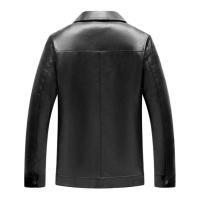 Chaqueta Bomber de Cuero Falsio Delgada Abrigo Veterano con Cremallera y Bolsillos para Hombres - details 13