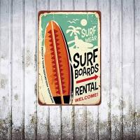 Letreros de tablas de Surf para hombres y mujeres, cartel de hojalata de Metal Vintage de bienvenida, decoración de pared para bares, restaurantes, cafés, 1 unidad - details 1