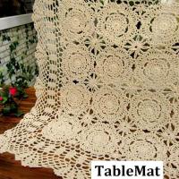 Mesas de corcho ENCE hechas a mano, manteles cuadrados de crochet, varios tamaños a elegir - details 3