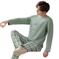 Conjunto de pijama para hombre de manga larga a rayas negras primavera y verano ropa de dormir para estudiantes jóvenes ropa de dormir conjunto de dos piezas ropa de dormir ropa de casa - details 0