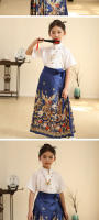 Nuevo conjunto Hanfu con cara de caballo para niñas, estilo Tang antiguo chino Ming para niños, primavera y verano diarios - details 10