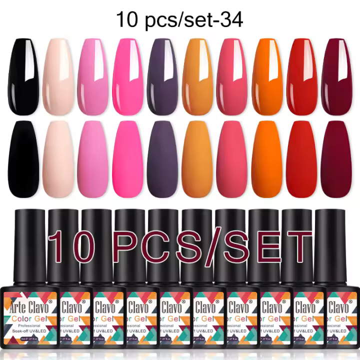 Arte Clavo 10PCS Pastel Gel Nail Polish Set Spring Summer Gel Polish Macaron Candy Sweet Color Soft Pink Yellow Blue Gel Polish - 1