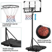Canasta de Baloncesto para Exteriores/Interiores Altura Ajustable 182-213 cm Canasta Portátil con Ruedas con Base de Plomo para Niños y Adultos Negro/Blanco - details 7