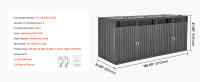SucceBuy Almacenamiento de botes de basura, cobertizo para exteriores de 4 x 52,79 galones, gabinete impermeable con cerradura de acero galvanizado para uso en jardín, patio trasero - details 5