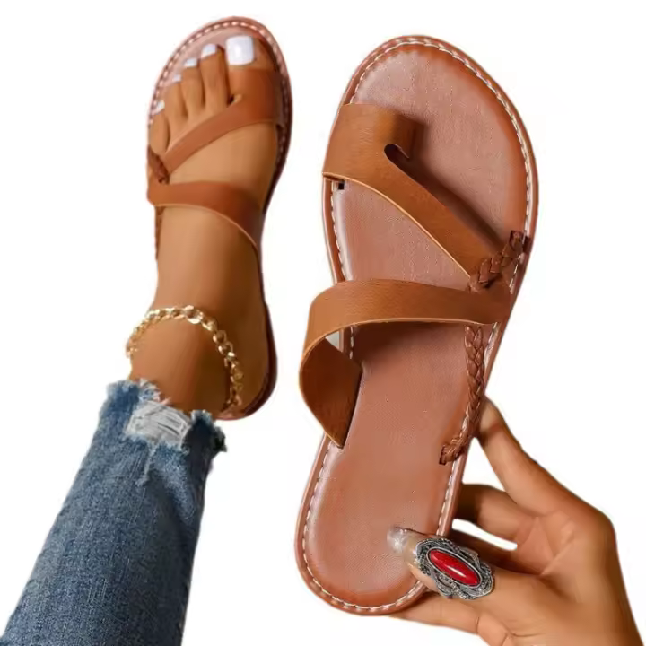 Zapatillas planas de moda casual para primavera-verano 2025 Uso hogareño y al aire libre sin cordones Combinables con todo Vacaciones en la playa - 1