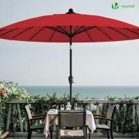 Sombrilla de Playa Grande Parasol Inclinable con Manivela Protección UV para Patio, Jardín, Piscina, Exterior Gris - details 10