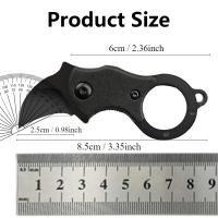 Mini cuchillo plegable para senderismo y acampada, herramientas de supervivencia al aire libre, portátil, de acero inoxidable negro, cuchillo de bolsillo afilado, llavero colgante - details 0