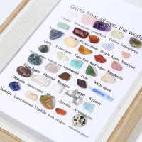 Colección de especímenes de piedras preciosas minerales de ágata de piedra Natural, marco de fotos creativo, regalo de decoración del hogar - details 2