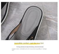Zapatillas de mujer, novedad de verano, zapatos deslizantes con botones de Metal a la moda, sandalias de playa con cuña, chanclas de ocio con plataforma exterior para mujer - details 12