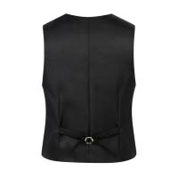 Chaleco Formal sin mangas con bolsillos, traje masculino de un solo pecho, chaleco informal para fiesta, Bar, vestido de banquete, chaleco de traje de Color sólido - details 11
