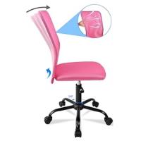 Silla de oficina o escritorio ergonómica. Sin reposabrazos. Juvenil sin brazos. Tela Transpirable. con ruedas, giratoria. Negra. - details 6