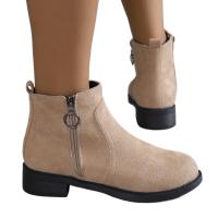 Botines de moda de otoño para mujer, zapatos informales de tacón bajo para exteriores, botas martin cortas para mujer - details 0