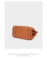 Bolso de hombro de cuero para mujer, bolso Kelly, Lychee Platinum, versátil, regalo para niñas, accesorios para atuendo, moda - details 22