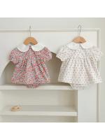 Conjunto de Verano para Niñas Top con Mangas Abullonadas, Blusa Floral y Pantalones Cortos - details 0