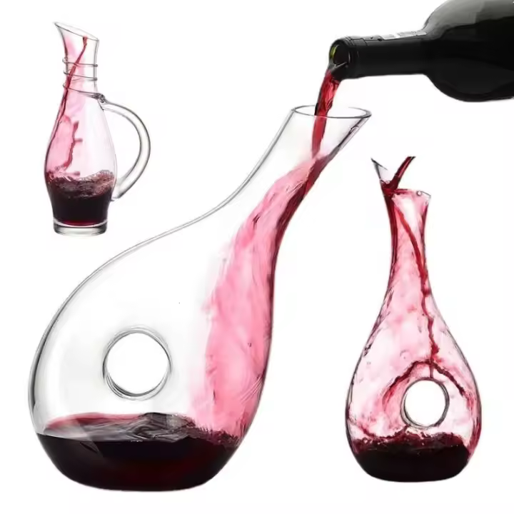 Botella de vino de vidrio sin plomo, tarro despertador con forma de caracol, destilador de cuello largo, bar en casa, 1000-1500 ml - 1
