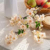 Rama de flor de melocotón Artificial de tacto Real, flor de cerezo de seda hecha a mano de plástico, elegante decoración de boda con flores falsas - details 14