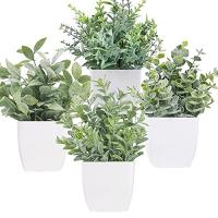 4 Piezas Plantas Artificiales Mini Ecologización Artificiales Macetas Plantas Plásticos Plantas Falsa para Casa Baño Oficina Mesa Decoración - details 0