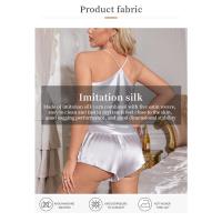 Pijamas de Seda Hielo Pantalones Cortos con Tirantes para Mujer Moda Nocturna Sencilla - details 4