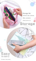 Estuche de nailon dedicado para estudiantes, bolsa de malla transparente para lápices, bolsa de gran capacidad, suministros escolares, papelería - details 5