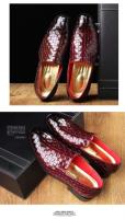 Zapatos casuales italianos del vestido de la PU marrón coreano, mocasines de cuero genuino de los zapatos de los hombres de los deportes - details 6