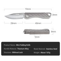 Mini cuchillo plegable TC4 de aleación de titanio Portátil, cuchillo colgante, desembalaje express, cuchillo de bolsillo, herramienta EDC para regalo - details 1