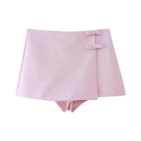 Minifalda de moda con lazos laterales, pantalones cortos elegantes de cintura alta para mujer - details 2