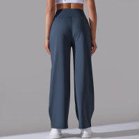 Pantalones de oficina sueltos de cintura alta informales de pierna ancha para mujer, pantalones de baile - details 1
