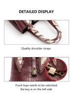 Bolso Bandolera Para Mujer CH Embossed Con Diseño De Impresión De Letras Gran Capacidad Elegante Temperamento Bolso De Mano Casual - details 32
