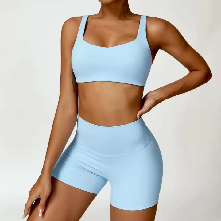 Fierss Conjunto de Yoga, Soft Gym Tre, Color Sólido, Transpirable, Traje de Entrenamiento para Correr para Mujer, 2 Piezas - 1