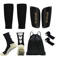 Juego de 5 piezas de espinilleras de entrenamiento deportivo para hombres y mujeres con cordones, cubrepiernas, agarre, calcetines de fútbol, ​​a la venta - details 6