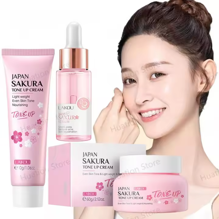 LAIKOU Japón Sakura crema de esencia flor de cerezo crema Facial hidratante reducción de poros cosméticos colágeno cuidado de la piel - 1
