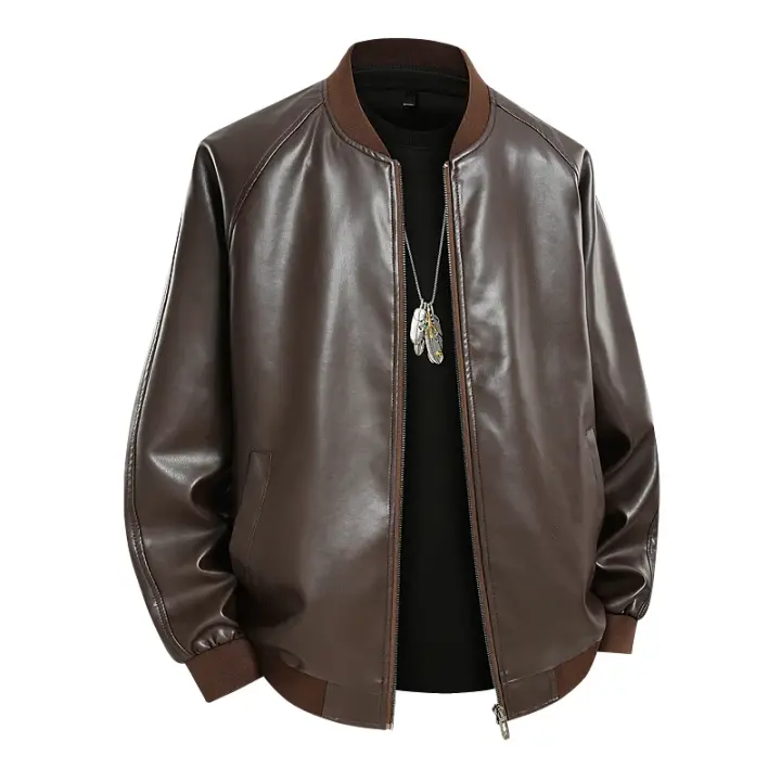 Hombre lther, 2025 6XL 7XL 8XL t, t torcycle, otoño, hip-hop, impermeable suave - 1