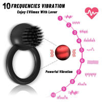 Anillo vibrador de 10 frecuencias para hombre, Juguetes sexuales retardadores de eyaculación, anillos de pareja, juguete - details 8