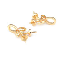 Perlas de latón de alta calidad con baño de oro de 18K, media perforación, para conectar dijes, tapas de perlas, accesorios para la fabricación de joyería DIY para mujeres - details 27