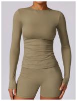Conjunto de Yoga de 2 Piezas para Mujeres Ropa Deportiva de Gimnasio Leggings Fitness Top Corto de Manga Larga Pantalones Deportivos Traje de Entrenamiento Material de Lining Nylon Temporada Primavera/Verano - details 10