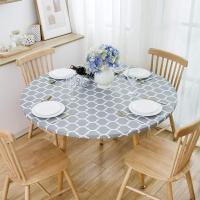 Redondo con borde elástico, impermeable, a prueba de aceite, PVC, mantel limpio para uso en interiores y exteriores - details 2