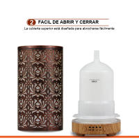 Humidificador de aire ultrasónico de 100ML con difusor de aceite esencial y luz LED de 7 colores tubo largo de cobre rojo loto protección contra sobrecalentamiento - details 10