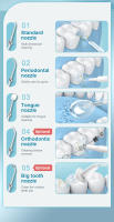 Fairywill-irrigador Oral portátil con USB, hilo Dental de agua, blanqueamiento Dental, 300ML, 6 boquillas, limpieza bucal para aparatos - details 4